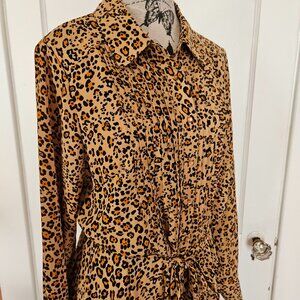 Nanette Lepore Leopard Shirt Dress S- 10
